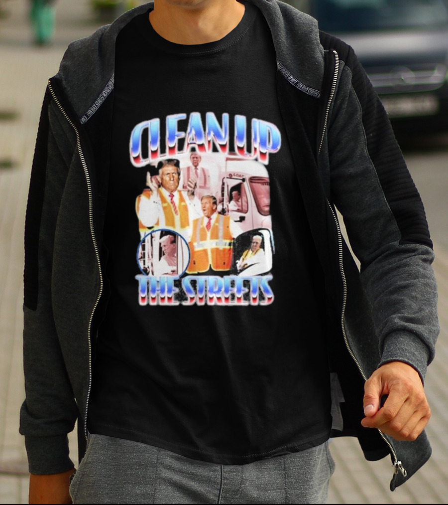 Old Row Clean Up The Streets Iconic Public Figures In Safety Vests T-Shirt