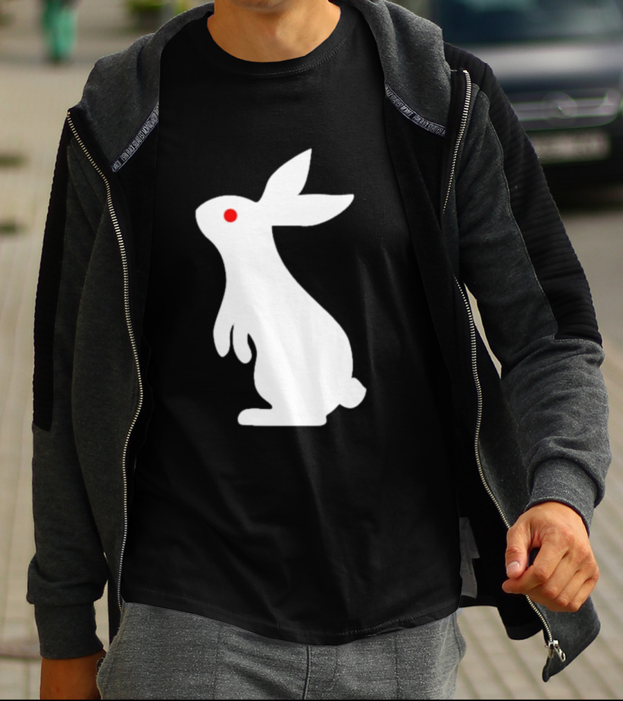 Rabbit Feed Your Head White Rabbit Red Eye T-Shirt