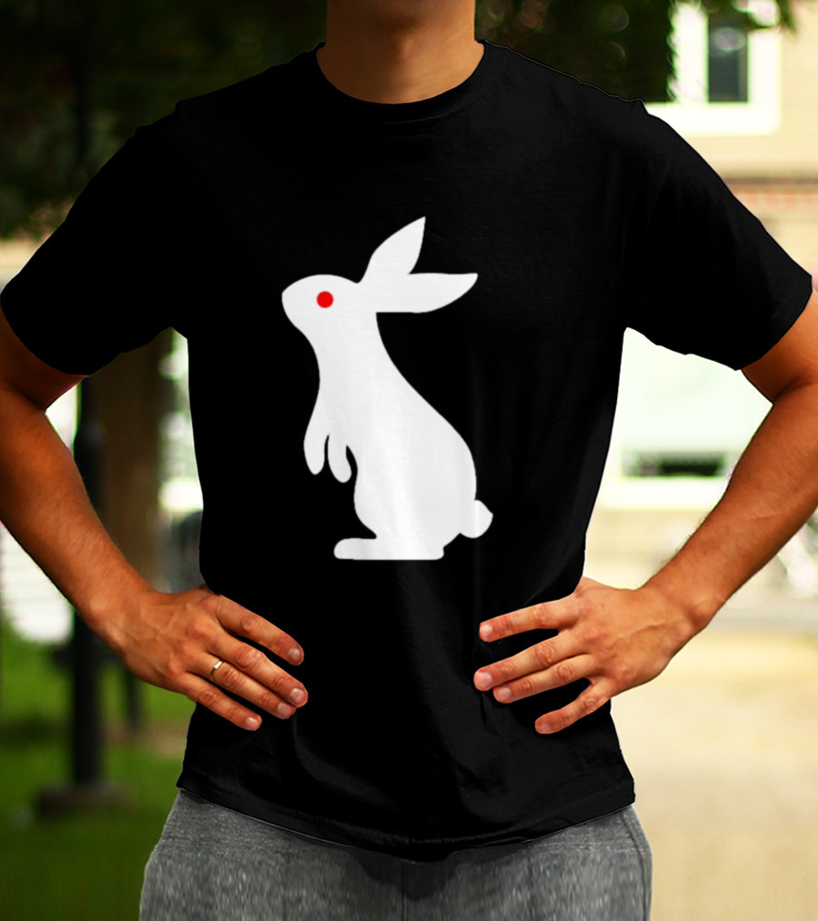 Rabbit Feed Your Head White Rabbit Red Eye T-Shirt
