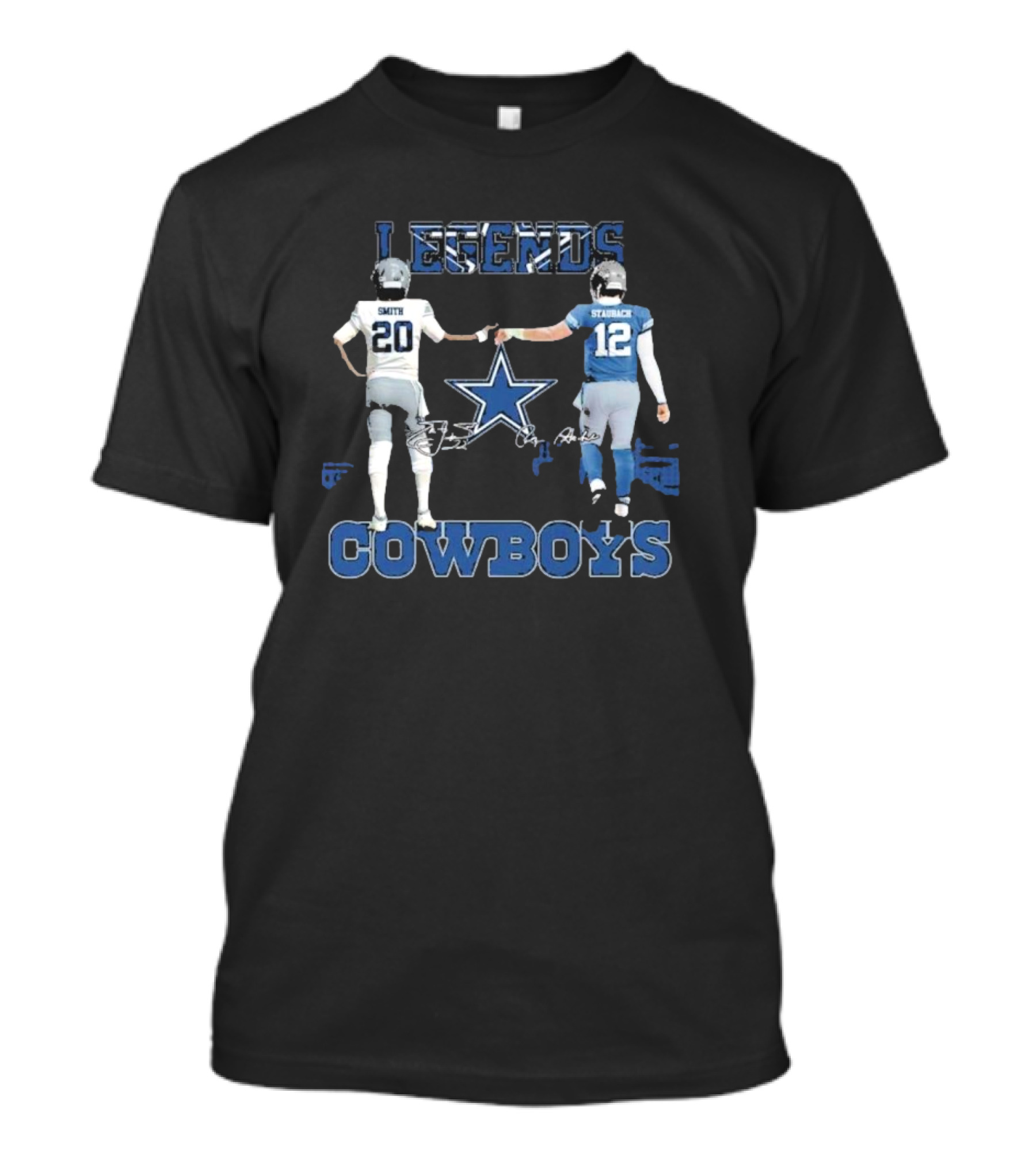 Dallas Cowboys Legends Smith Staubach Iconic Duo Star T-Shirt