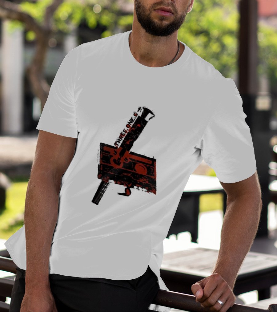 Three One G Records Sound Style Violence Cassette Gun Combination T-Shirt