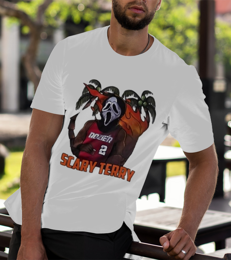 Scary Terry Rozier 2 Ghostface Basketball Tropical Flame Costume T-Shirt