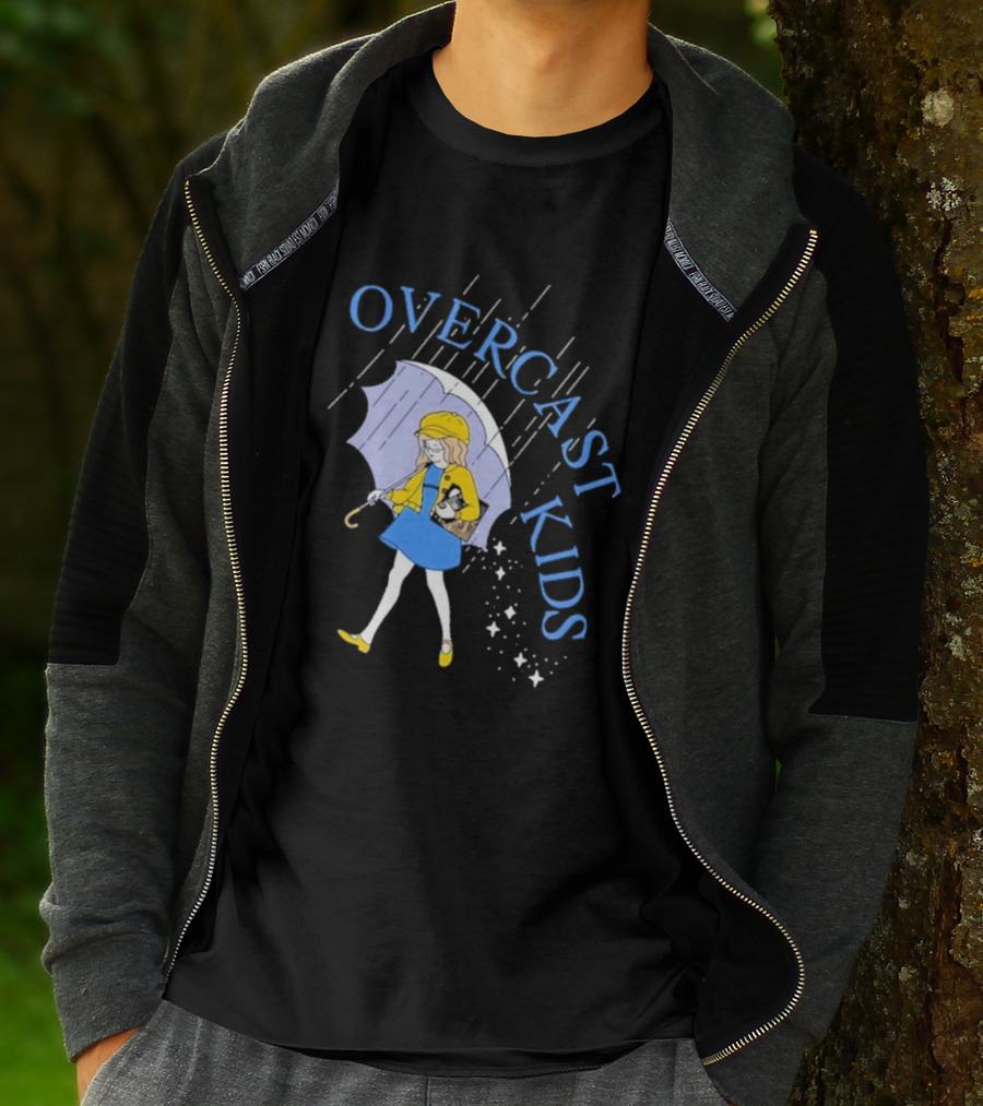 Overcast Kids Under Umbrella T-Shirt