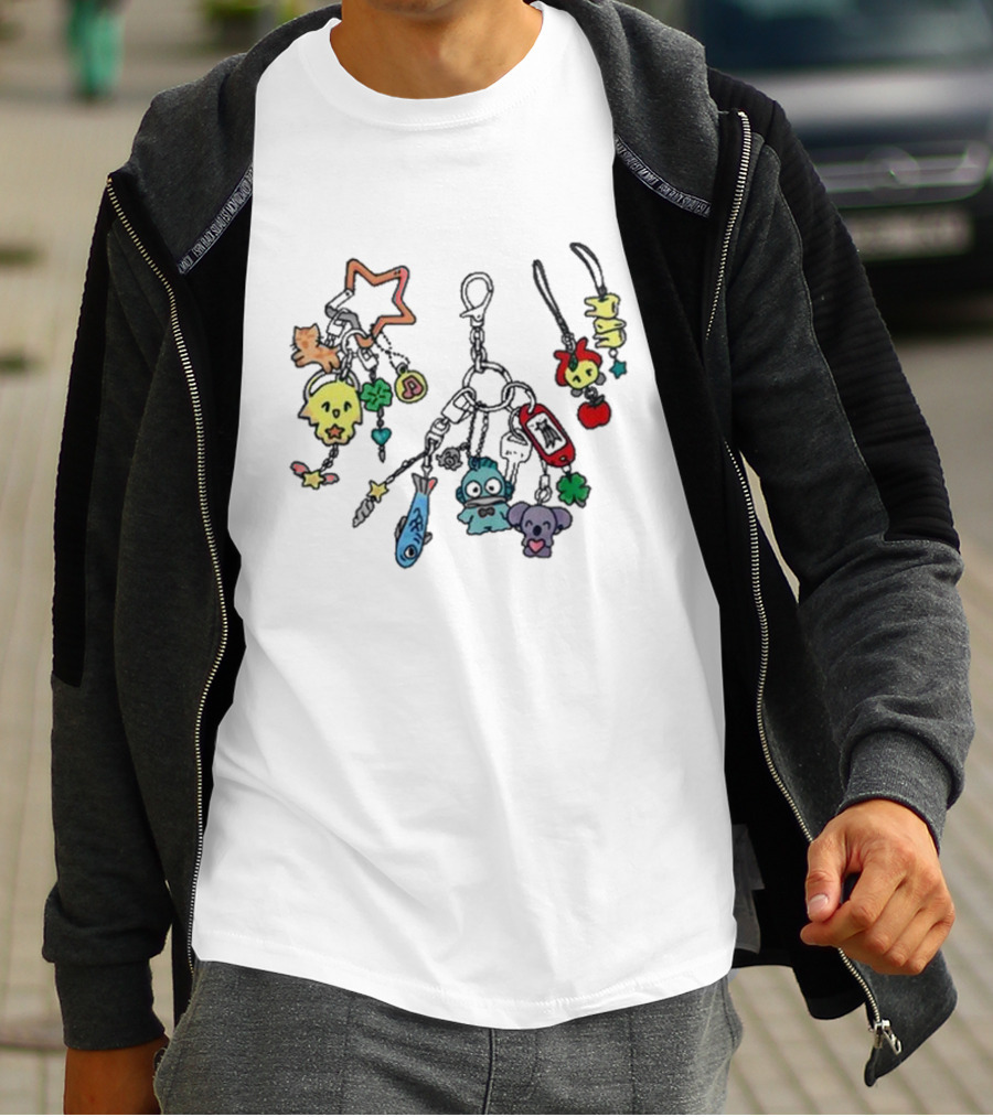 Etherfield Anikanik Girlie Buzz Words Keychain Charms Star Fish Clover Frog Bear T-Shirt