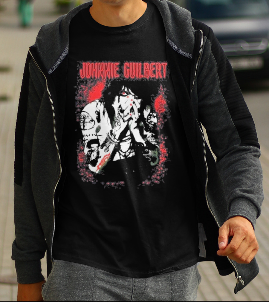 Johnnie Guilbert Red And Black Artistic Tattoo T-Shirt