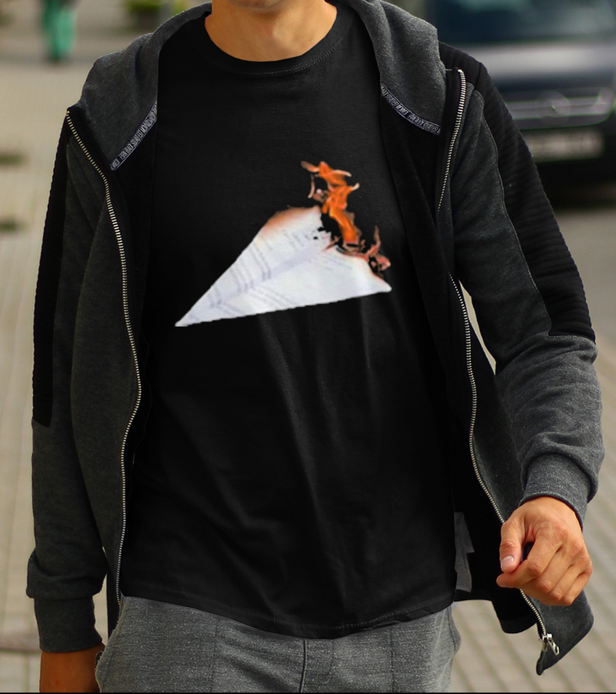 Lovejoyonline Lovejoy Nuisance Burning Paper Plane T-Shirt