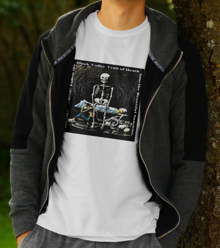 Coil Unnatural History Black Valley Trail Of Death Into The Beautiful Sunshine Skeleton T-Shirt