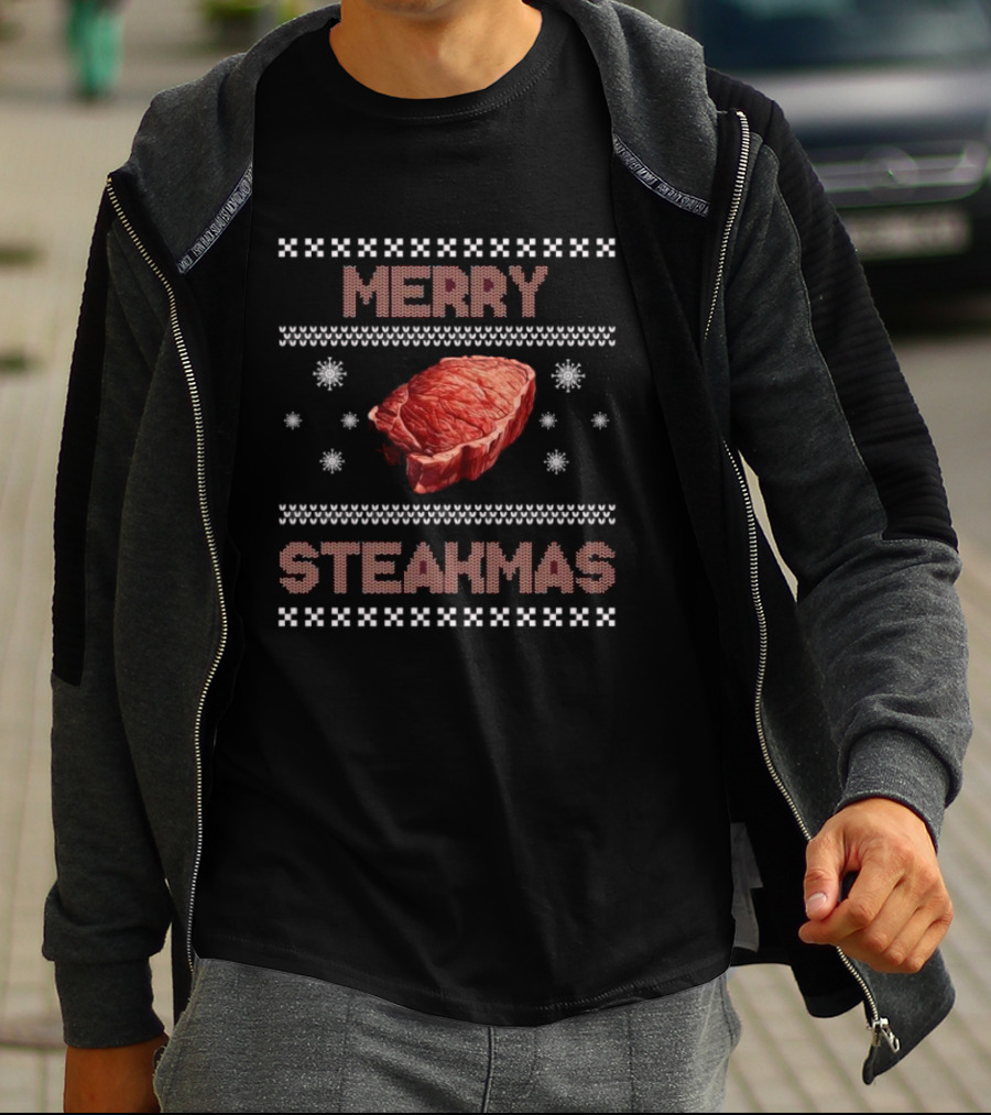Merry Steakmas Festive Steak Holiday T-Shirt