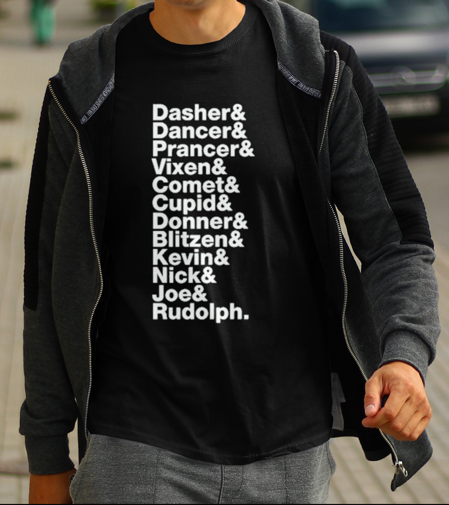 Reindeer X Jonas Brothers Kevin Nick Joe Green Playlist T-Shirt