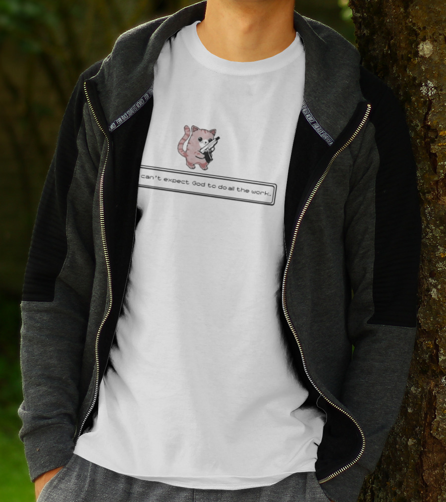 Brandon Herrera Cat We Can’t Expect God To Do All The Work Gun T-Shirt