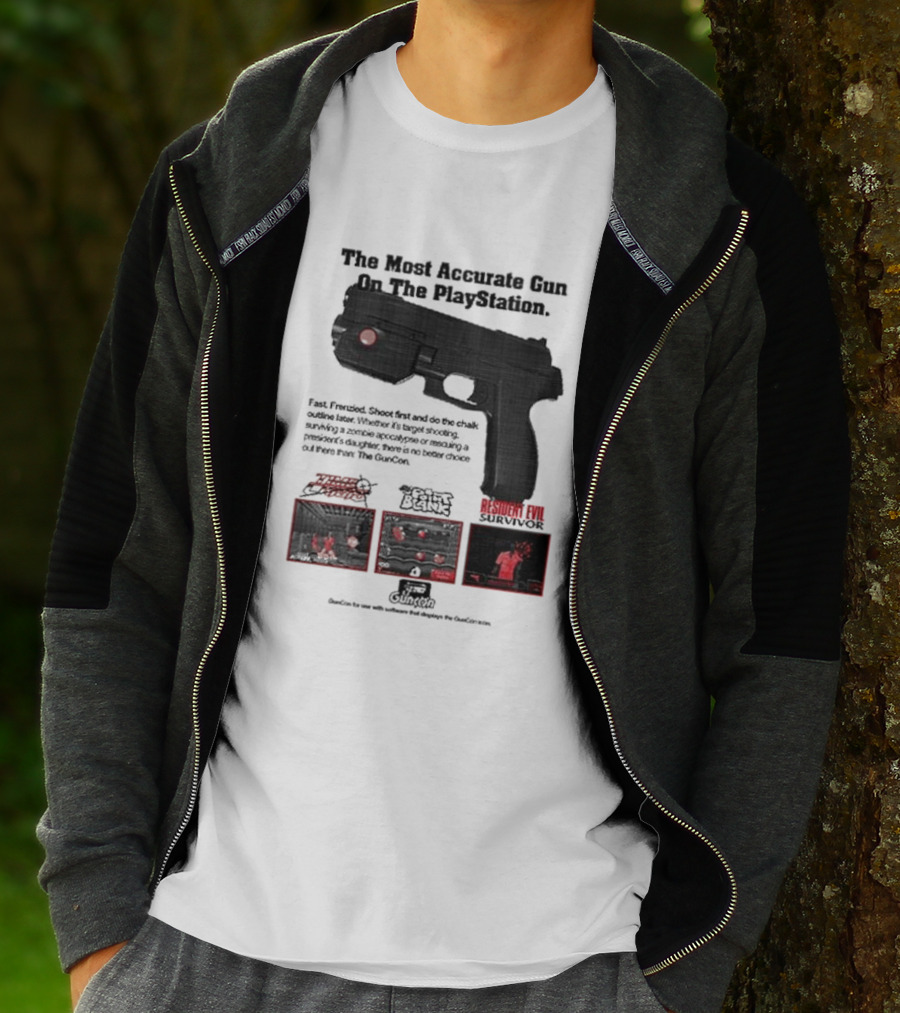 The Most Accurate Gun On The PlayStation Resident Evil Survivor Point Blank GunCon T-Shirt