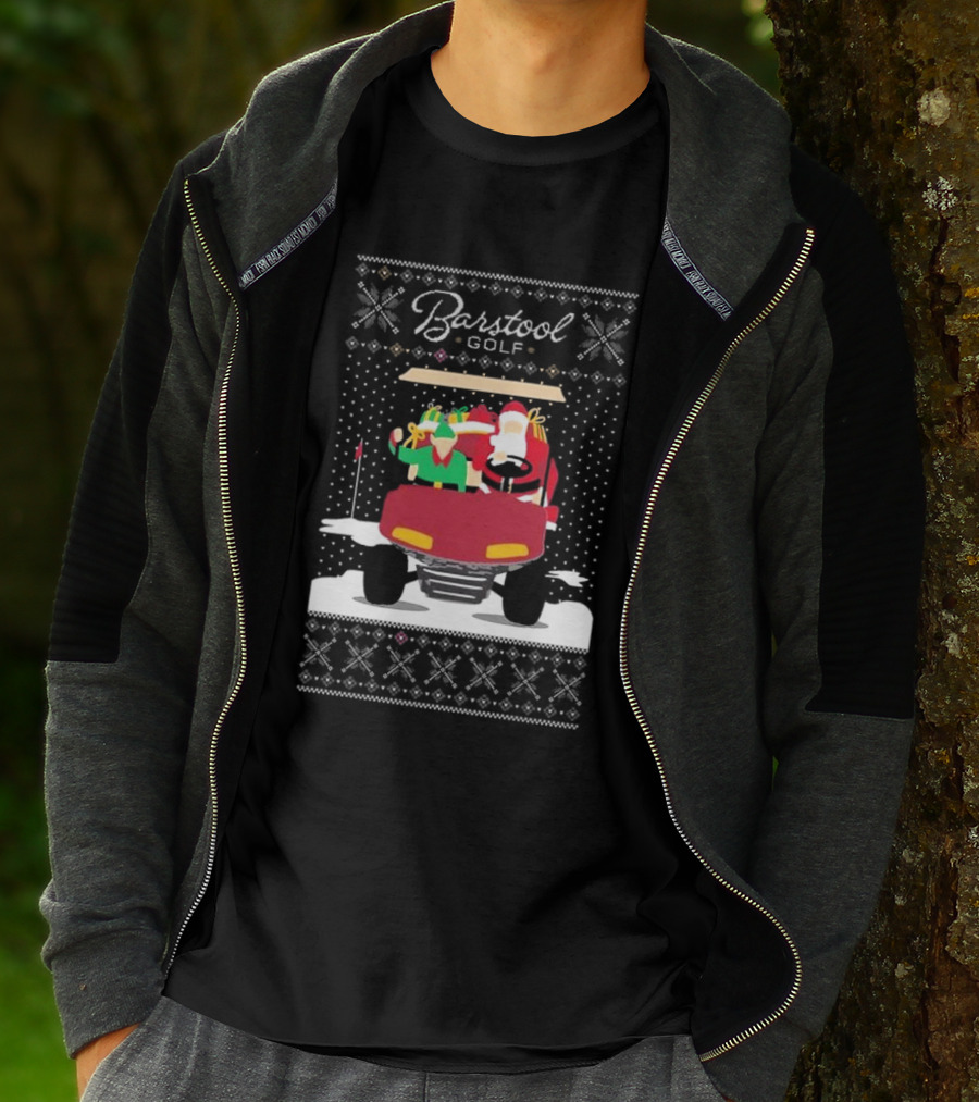 Golf Santa Golf Cart Ugly Christmas T-Shirt