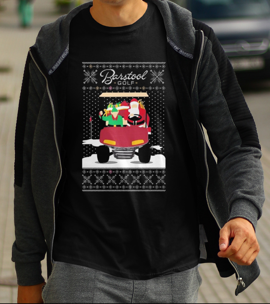 Golf Santa Golf Cart Ugly Christmas T-Shirt