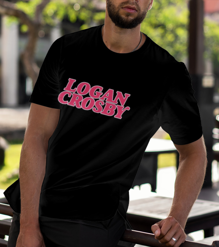 Logan Crosby Pink Lettering T-Shirt