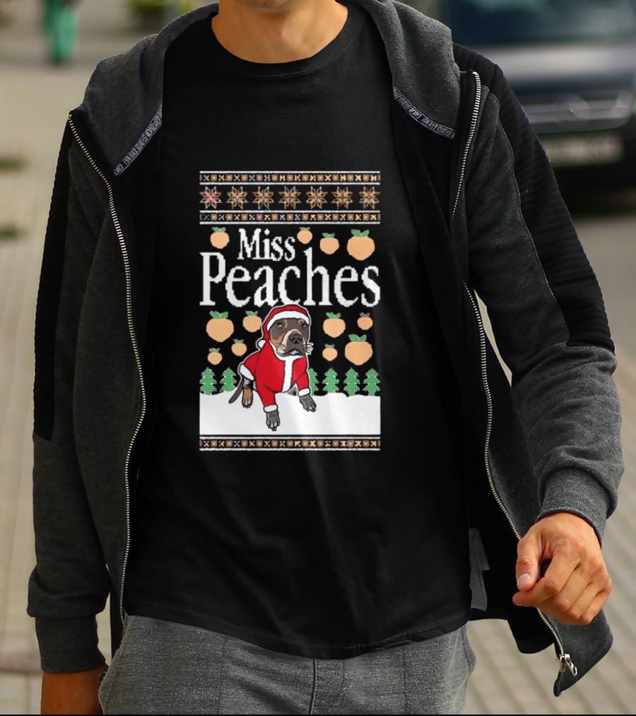 Miss Peaches Santa Pug Ugly Christmas Sweater T-Shirt