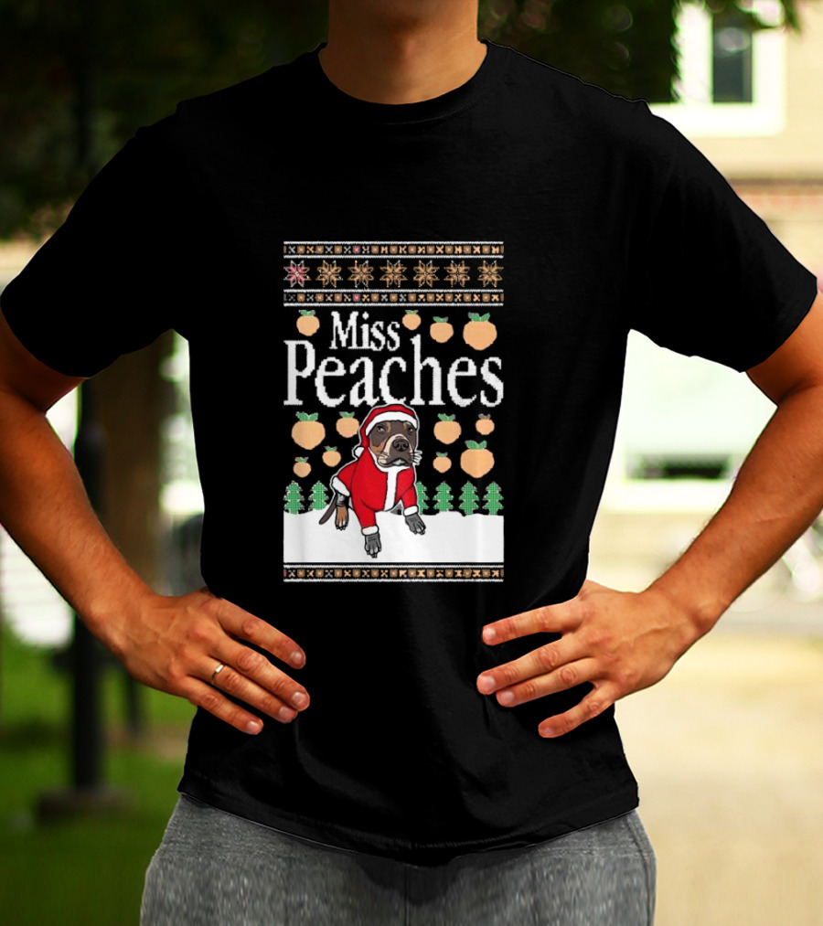 Miss Peaches Santa Pug Ugly Christmas Sweater T-Shirt