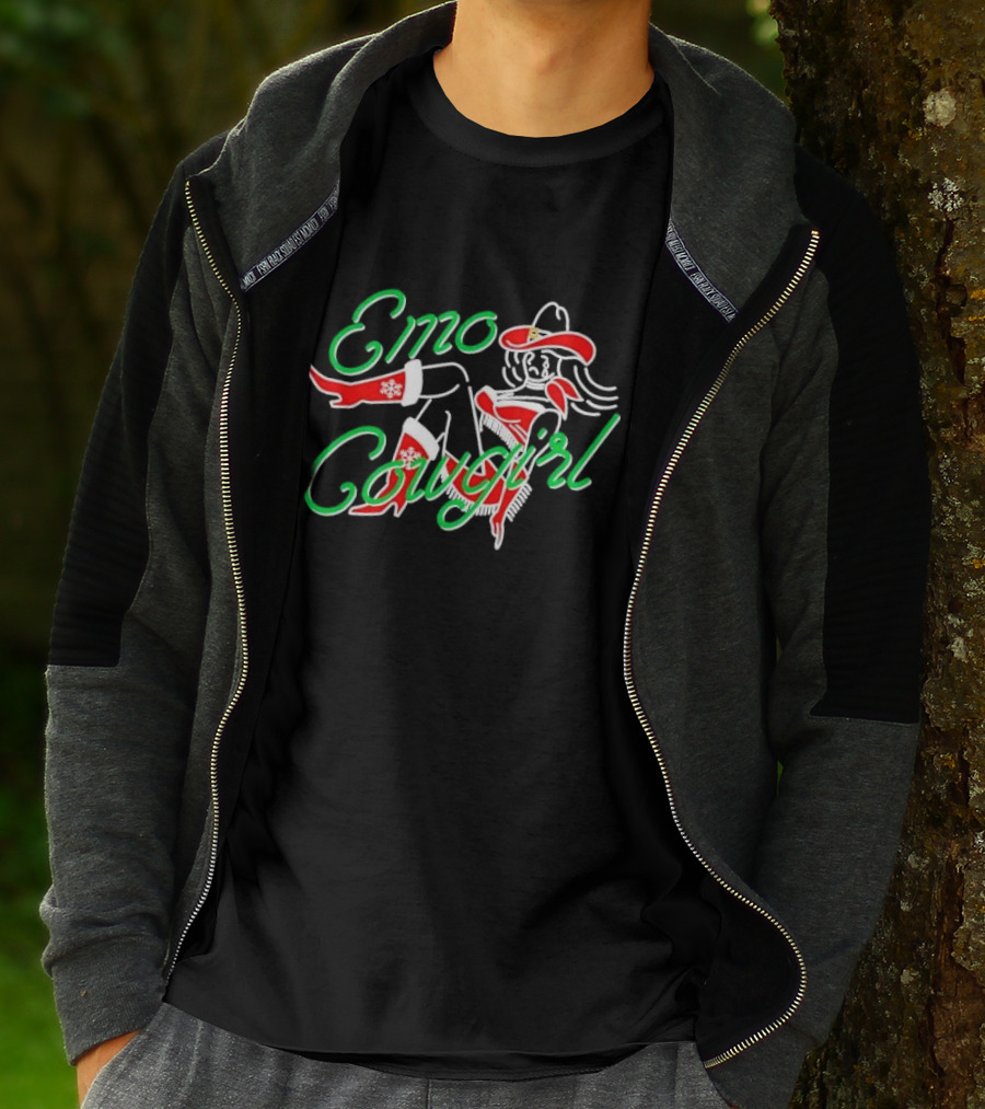 Emo Cowgirl Christmas Holiday T-Shirt