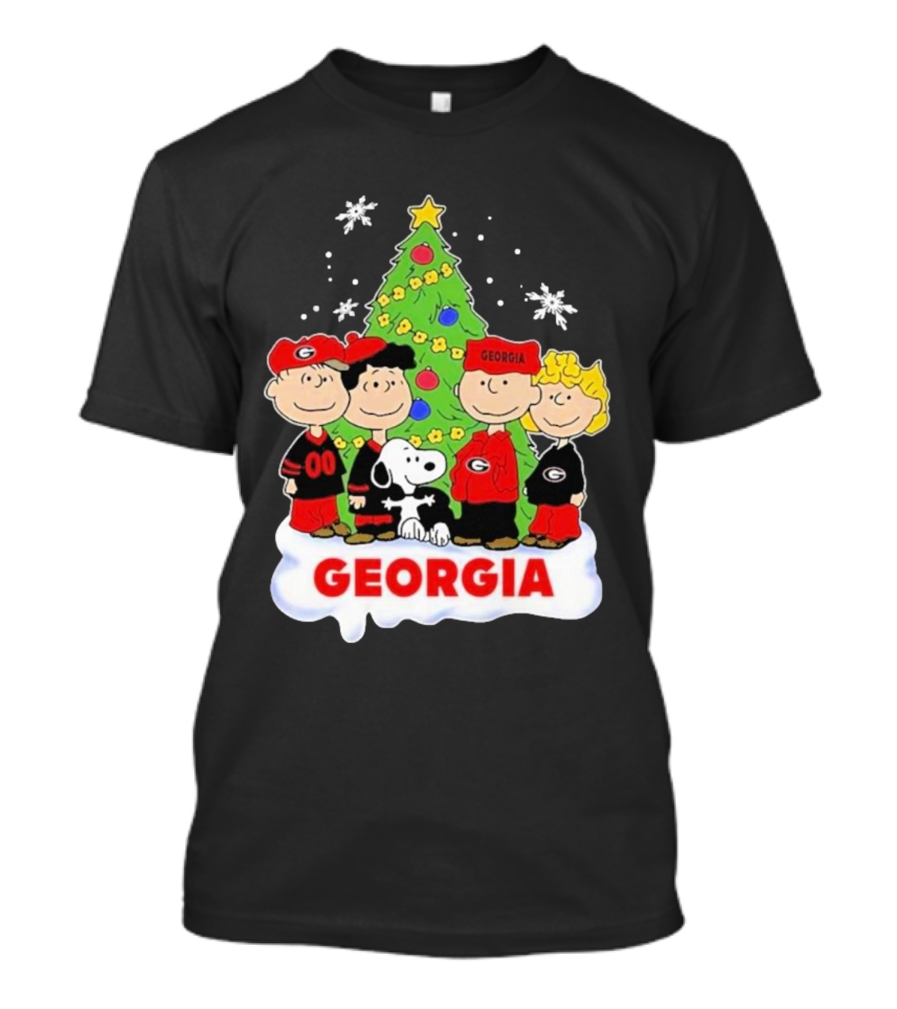 Georgia Bulldogs Snoopy And Friends Christmas T-Shirt