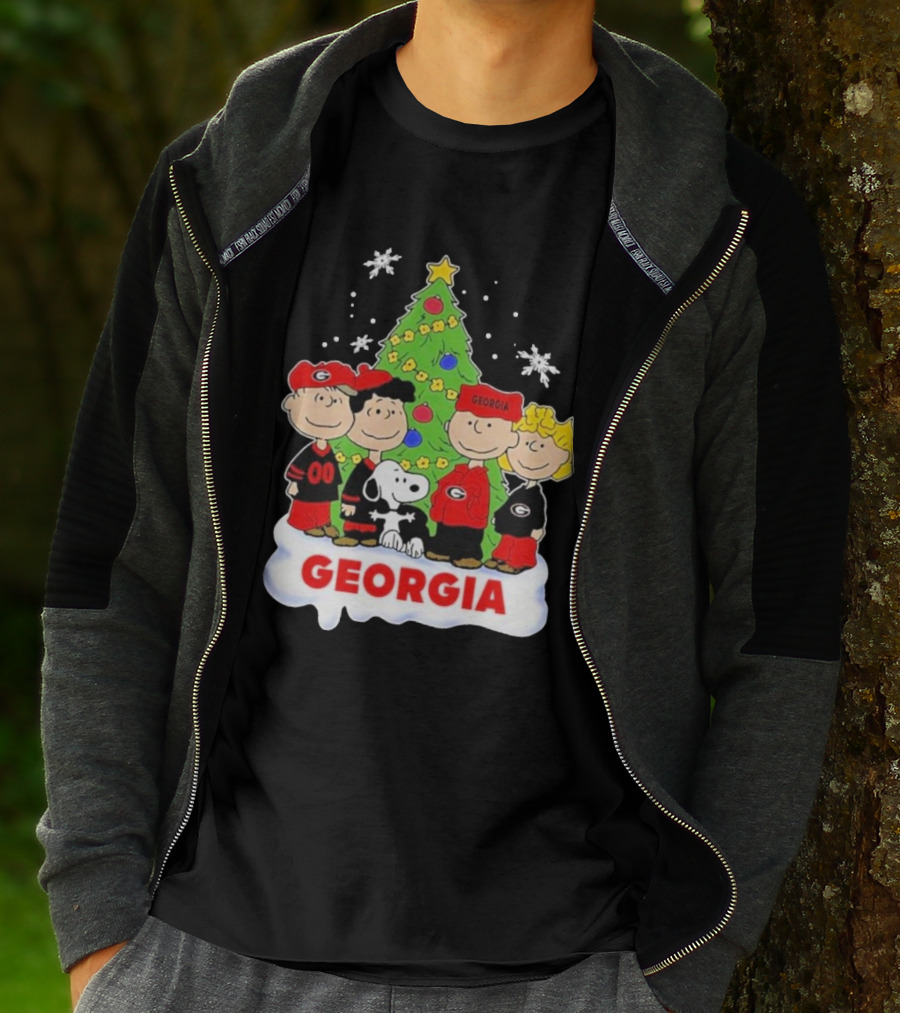 Georgia Bulldogs Snoopy And Friends Christmas T-Shirt