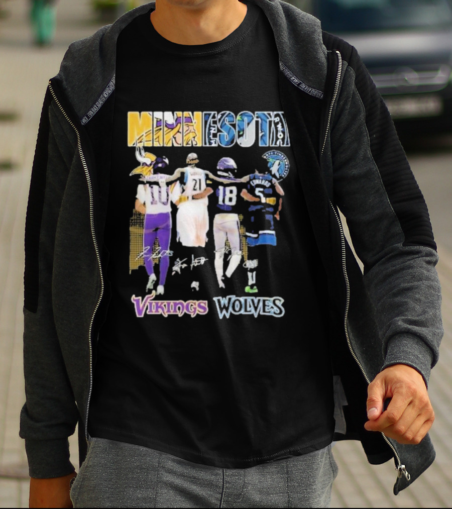 Minnesota Vikings Wolves Signature Collaboration T-Shirt