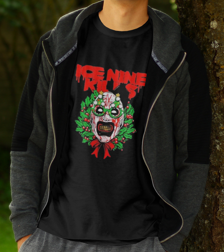 Ice Nine Kills Horror Christmas Wreath Mask T-Shirt