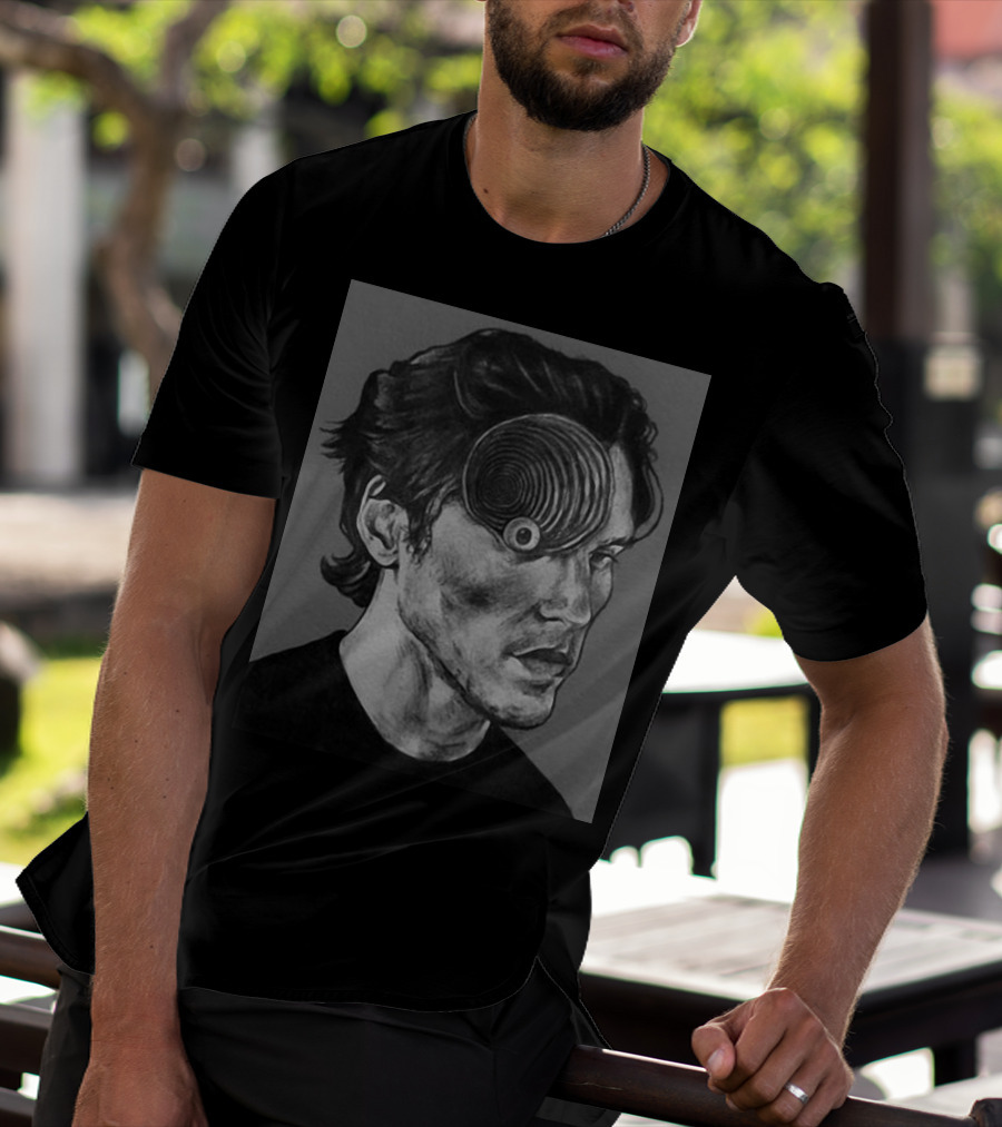 Ceo Of Jermart Jerma Uzumaki Manga Style Portrait Optical Illusion T-Shirt