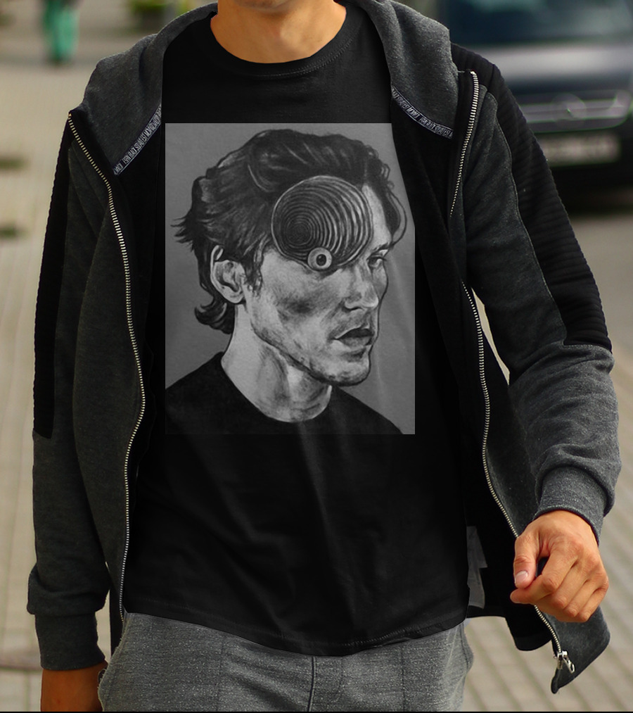 Ceo Of Jermart Jerma Uzumaki Manga Style Portrait Optical Illusion T-Shirt