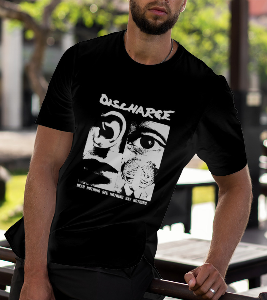 Discharge Hear Nothing See Nothing Say Nothing Band Iconic T-Shirt