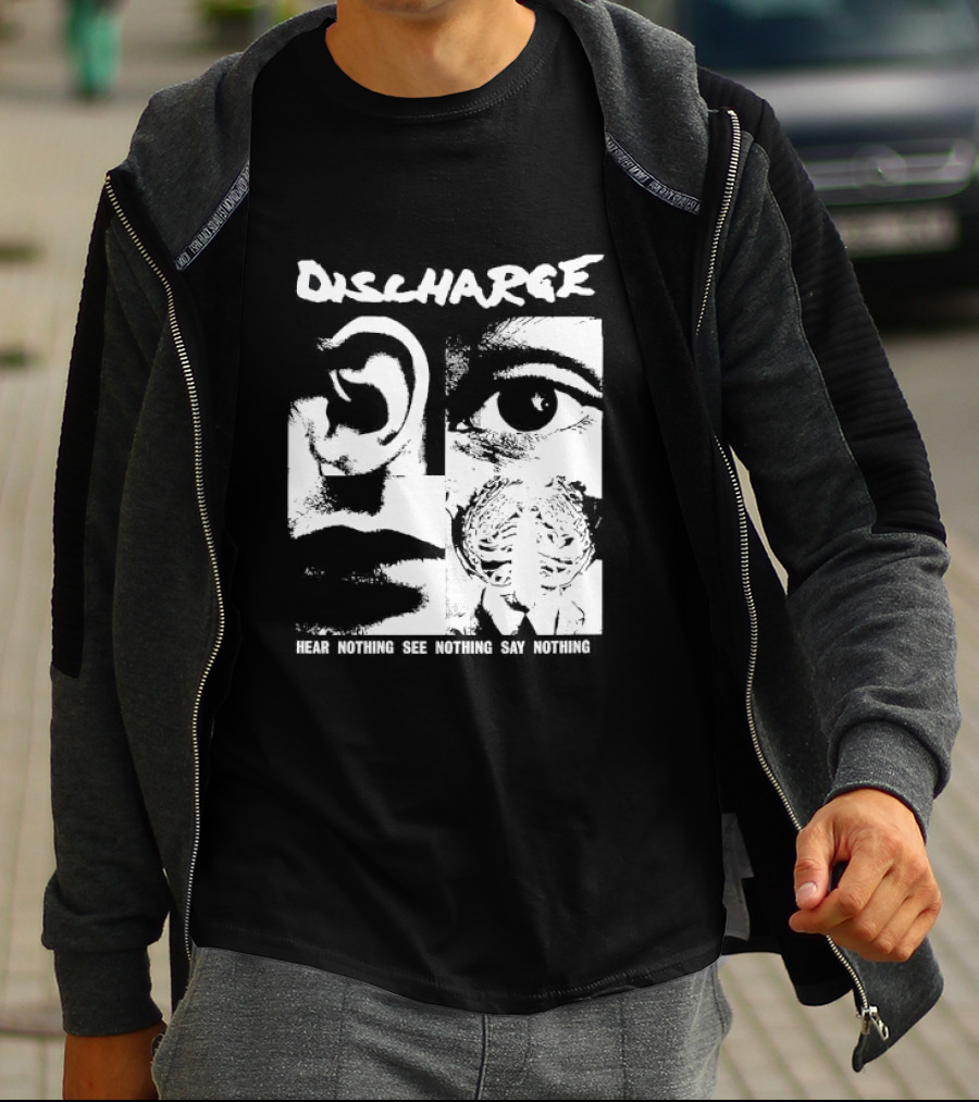 Discharge Hear Nothing See Nothing Say Nothing Band Iconic T-Shirt