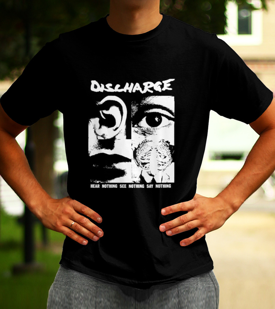Discharge Hear Nothing See Nothing Say Nothing Band Iconic T-Shirt