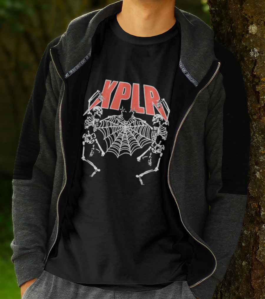 XPLR Dancing Skeletons By Sam And Colby With Spider Web T-Shirt