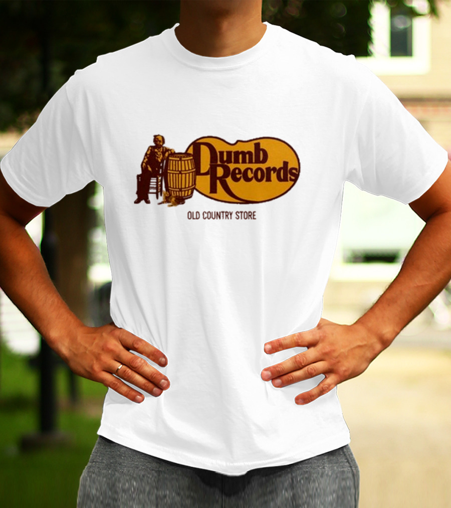 Dumb Records Old Country Store Barrel And Seated Figure T-Shirt