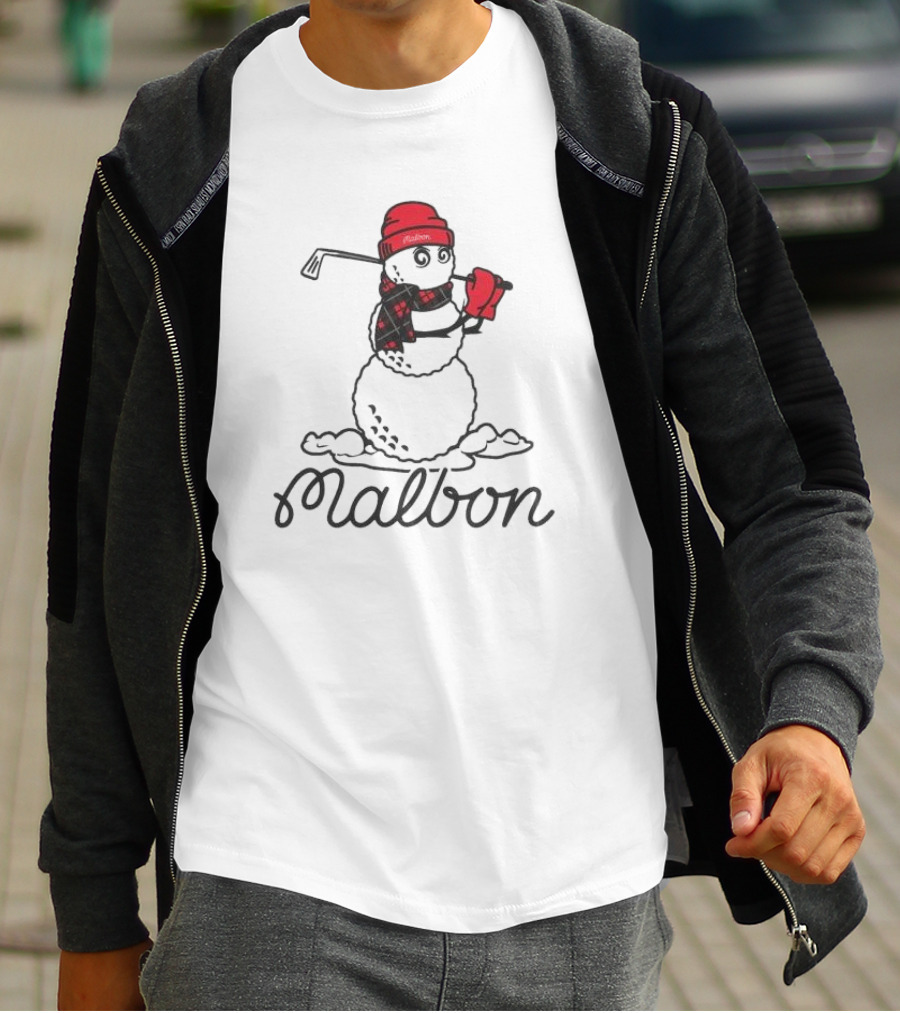 Malbon Snowman Golf Winter Hat Scarf T-Shirt