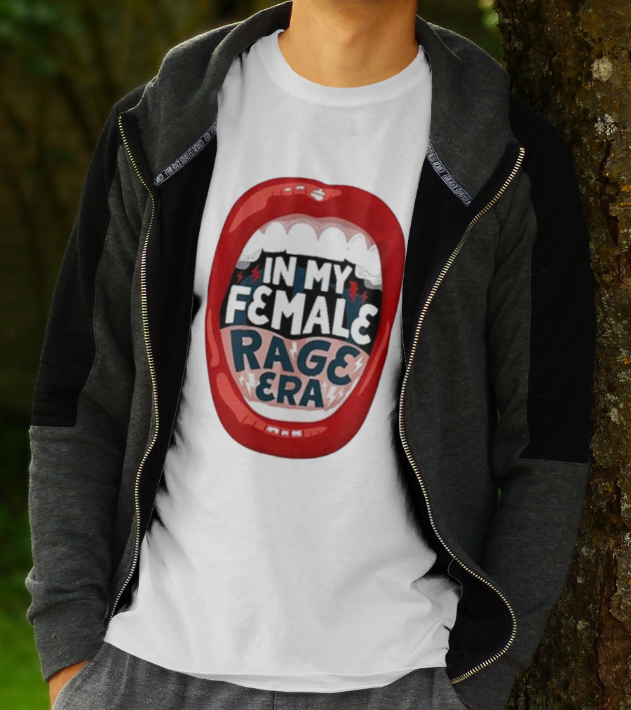 The Reswiftance In My Female Rage Era Red Lips Bold Typography T-Shirt