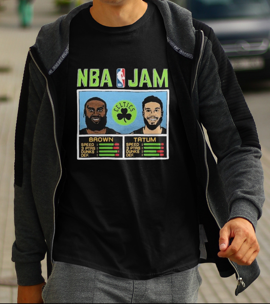 Nba Jam Celtics Brown Tatum Stats T-Shirt