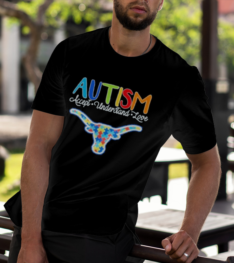 Texas Longhorns Autism Accept Understand Love T-Shirt