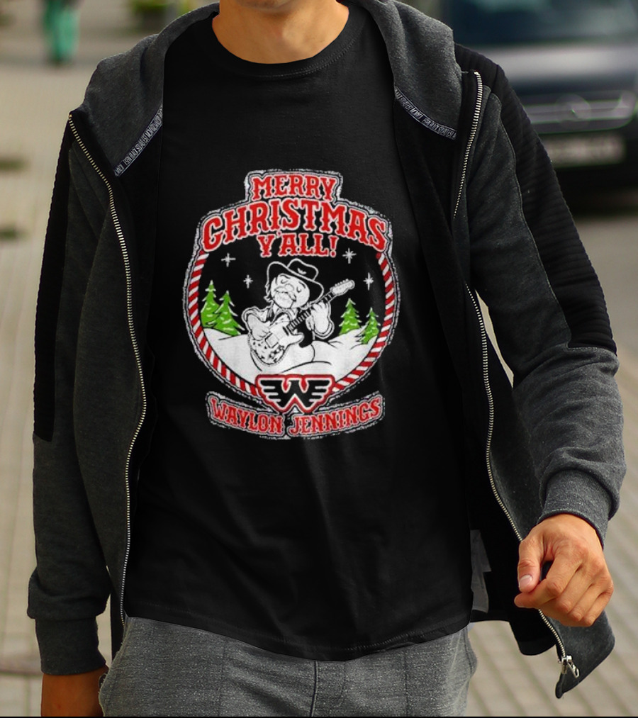 Merry Christmas Y'all Waylon Jennings T-Shirt