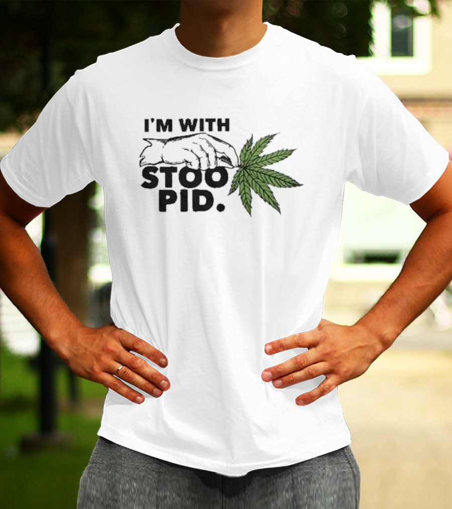 I'm With Stoopid Leaf Hand Graphic Visage T-Shirt