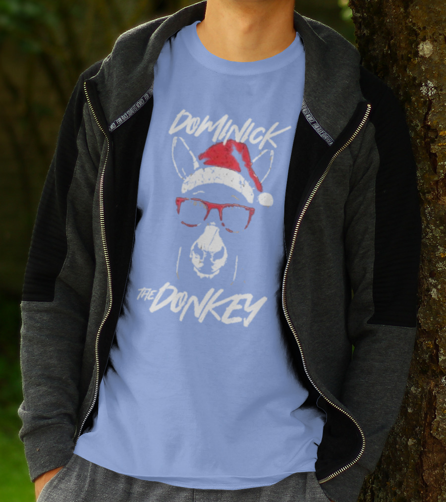 Dominick The Donkey Santa Hat Christmas Holiday T-Shirt