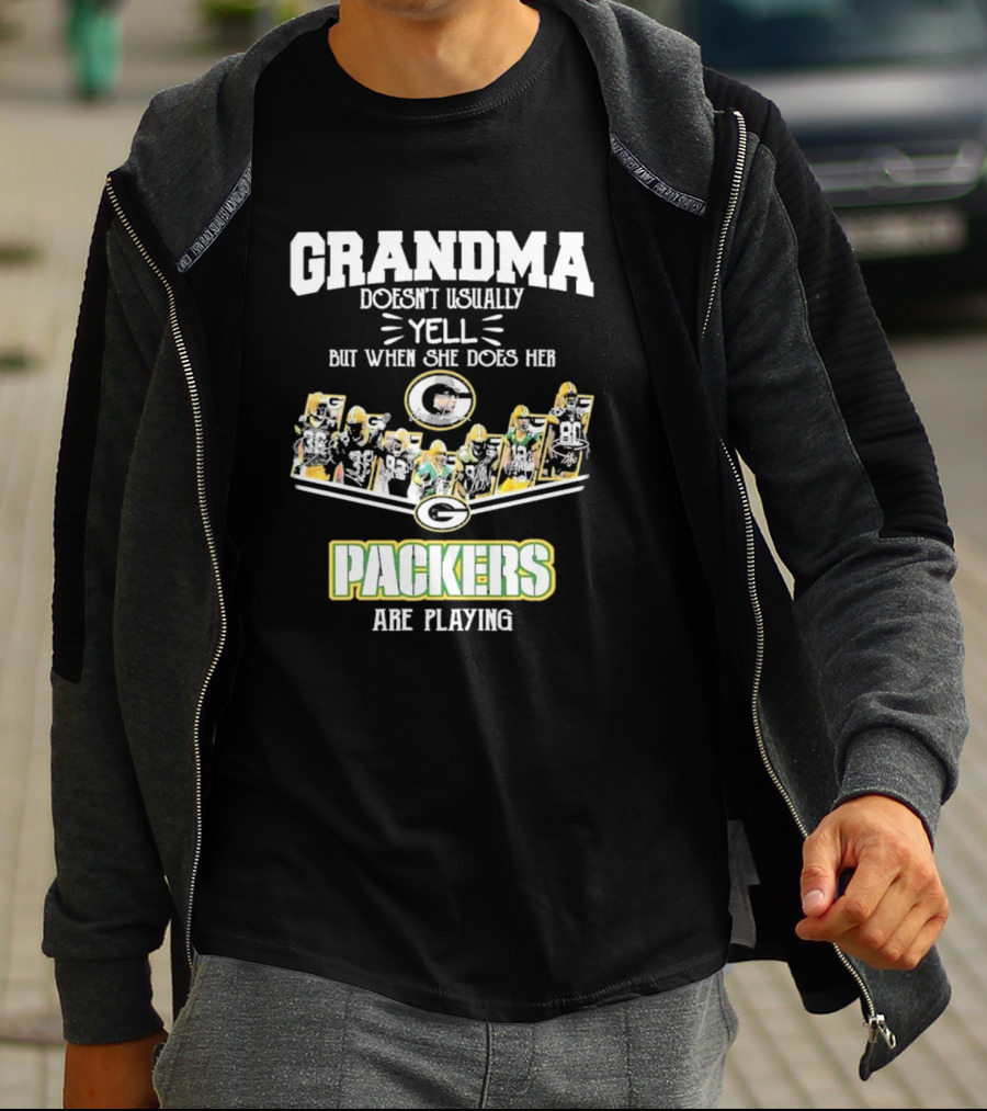 Grandma Usually Yell Green Bay Packers Playing T-Shirt