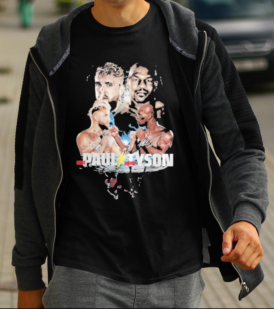 Jake Paul Mike Tyson Signature Lightning Faceoff Collaboration T-Shirt