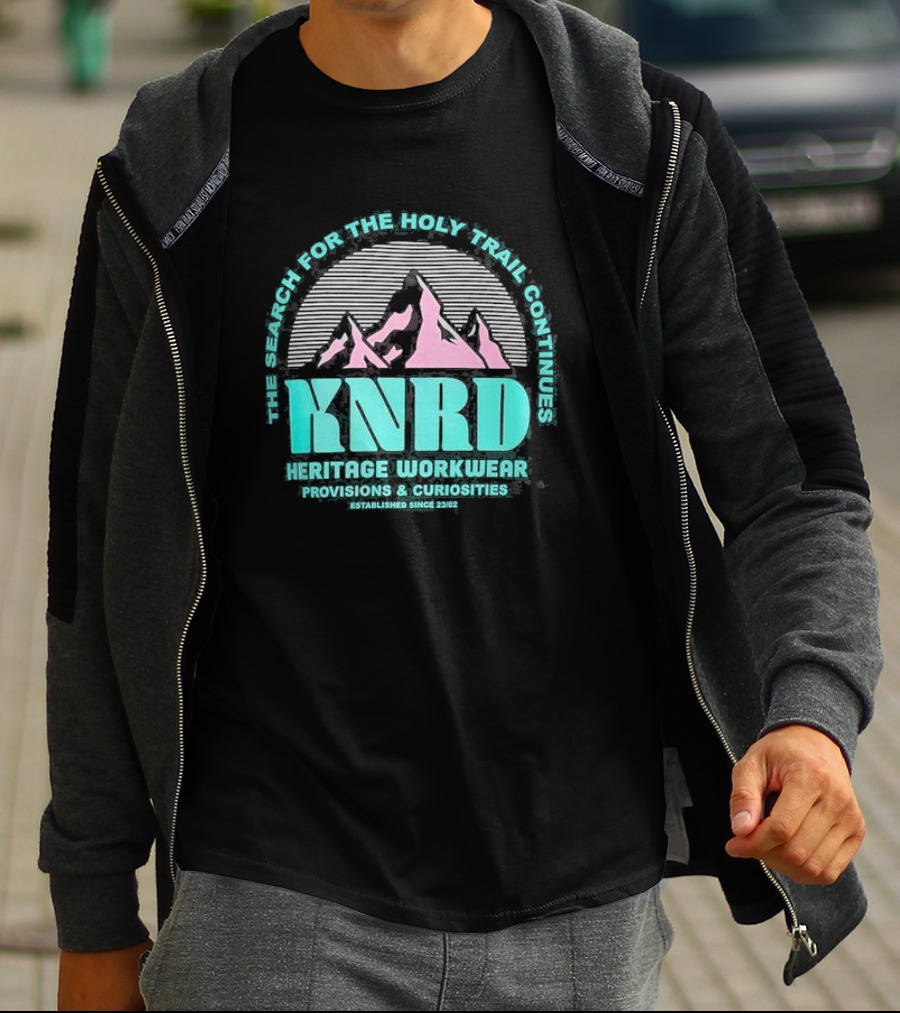 KNRD The Search For The Holy Trail Continues Heritage Workwear Provisions And Curiosities T-Shirt