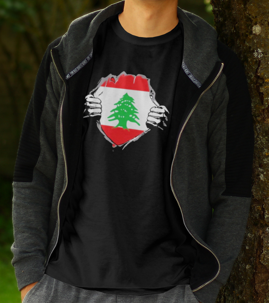 Lebanon Cedars Rugby League Lebanese Superhero Flag Icon T-Shirt