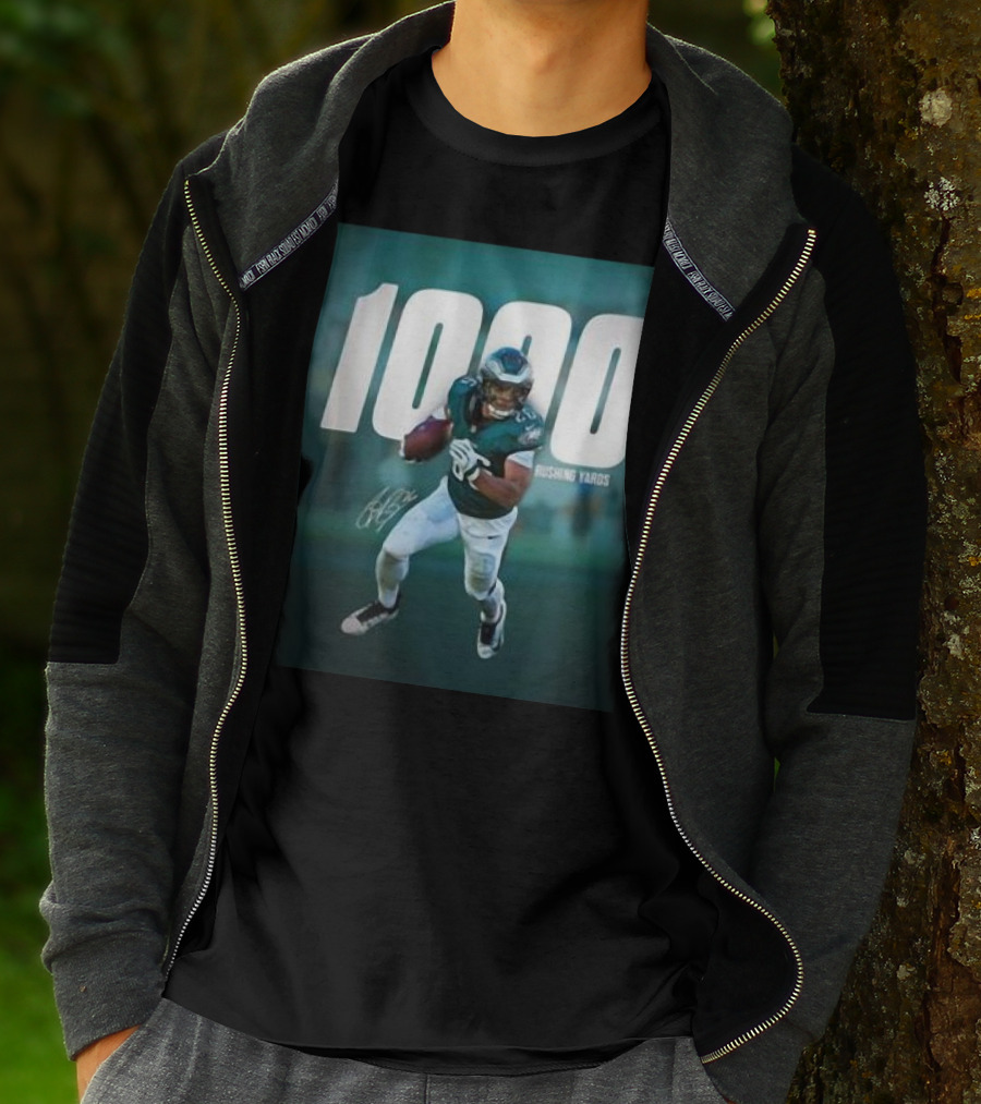 1000 Rushing Yards Football Player Signature T-Shirt