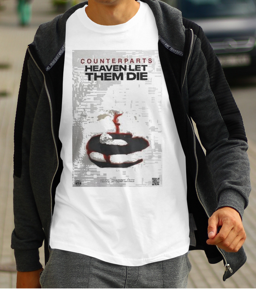Counterparts Heaven Let Them Die EP Cover Glitch Effect Blood T-Shirt