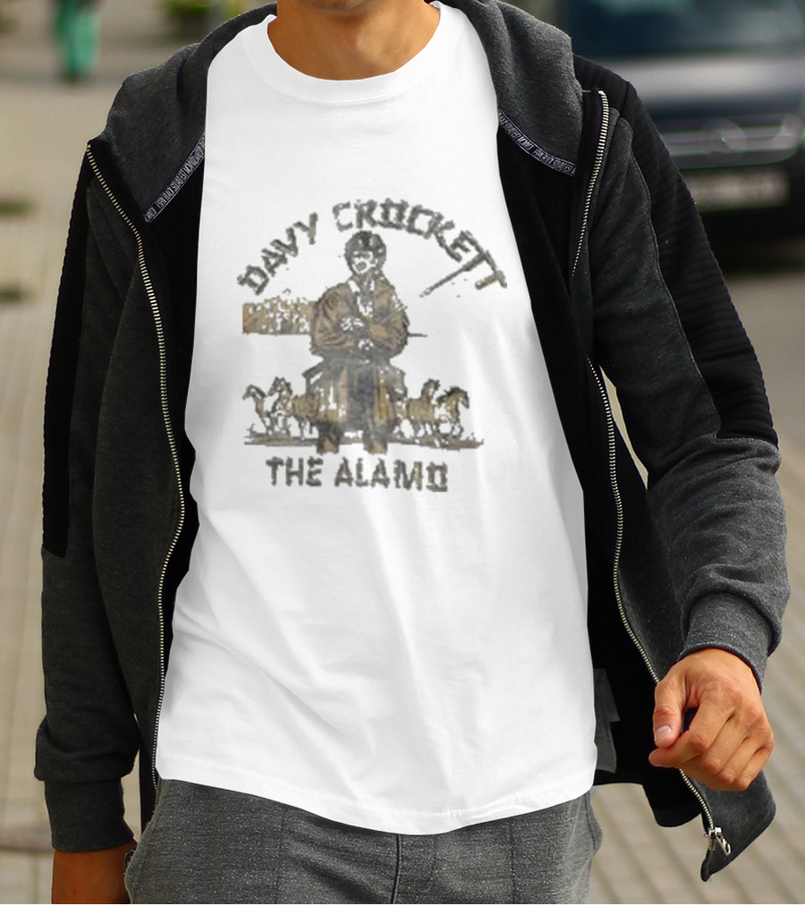Davy Crockett The Alamo Pioneer With Horses T-Shirt