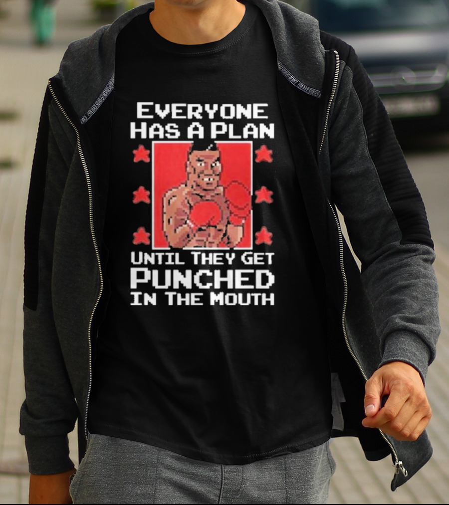 Everyone Has A Plan Until They Get Punched In The Mouth Pixel Art Boxer T-Shirt