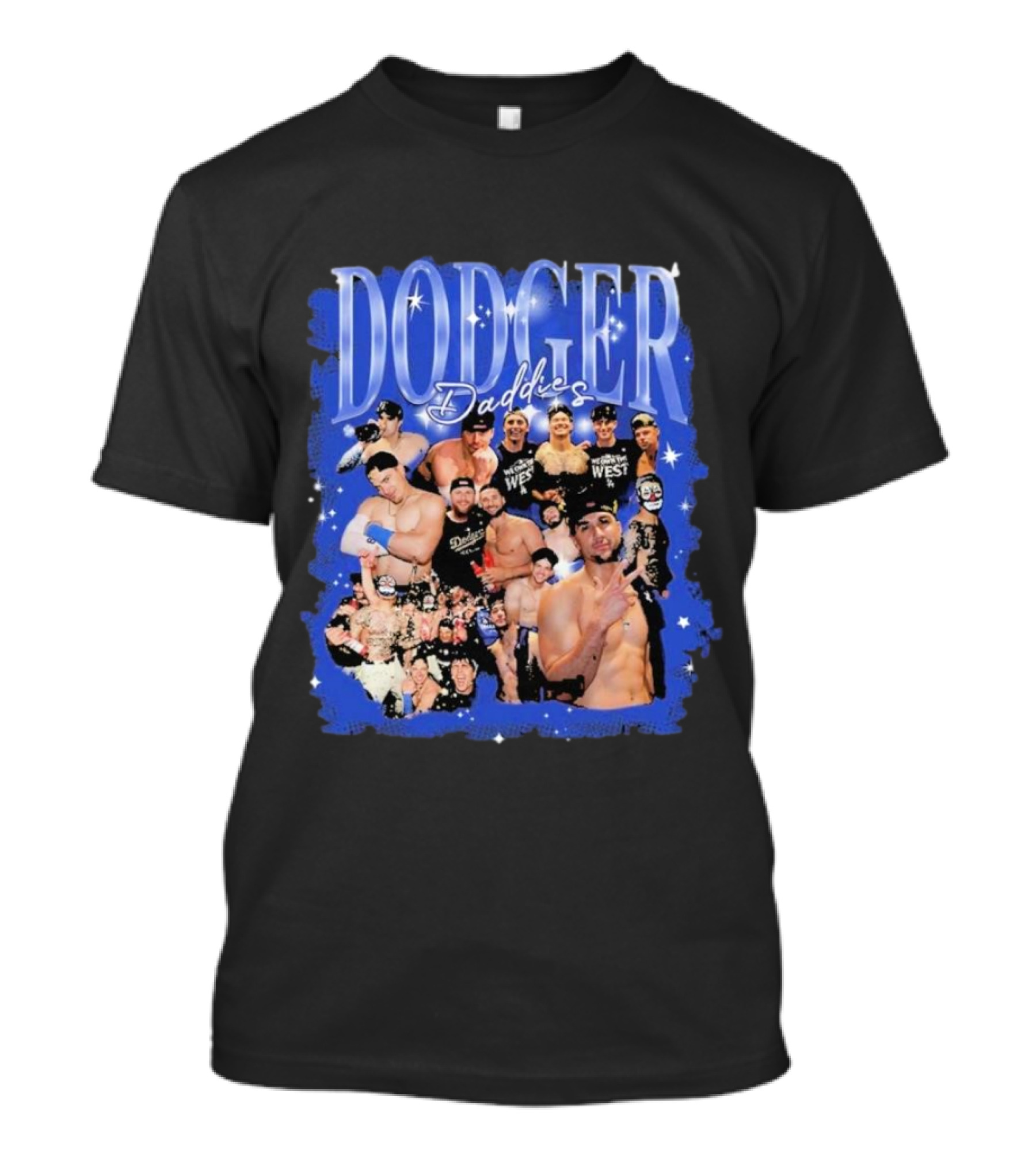 Dodger Daddies Starry Blue Team Icons Compilation T-Shirt