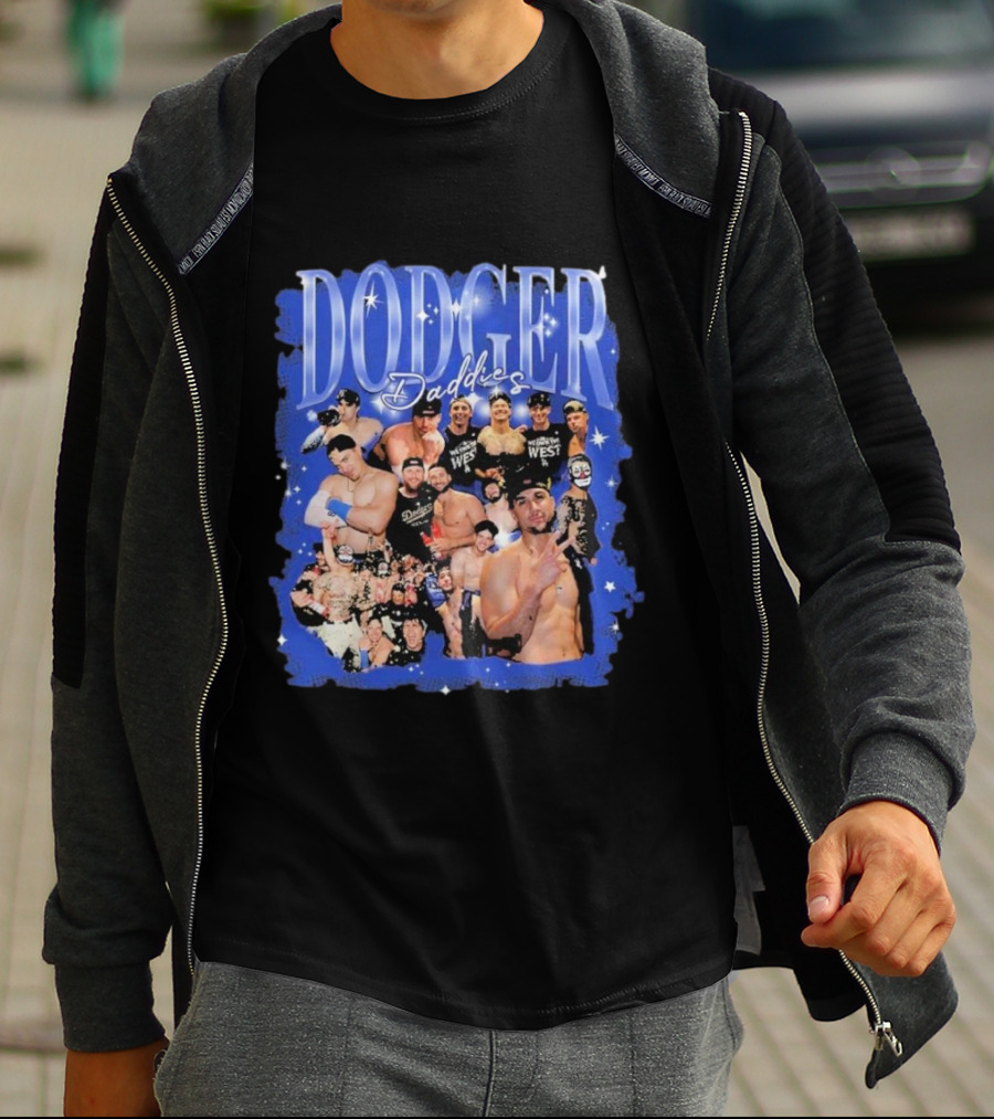Dodger Daddies Starry Blue Team Icons Compilation T-Shirt