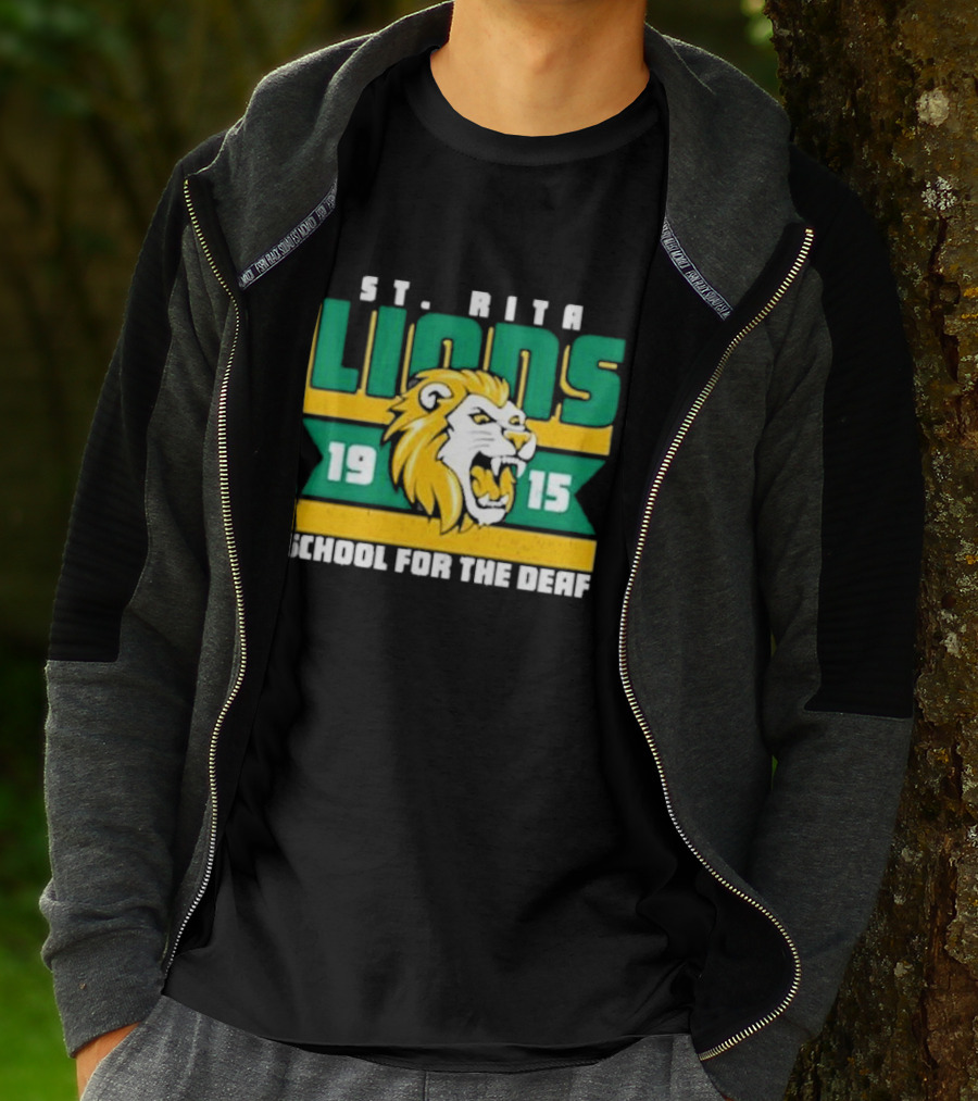 St. Rita Lions 1915 School For The Deaf Roaring Lion Emblem T-Shirt